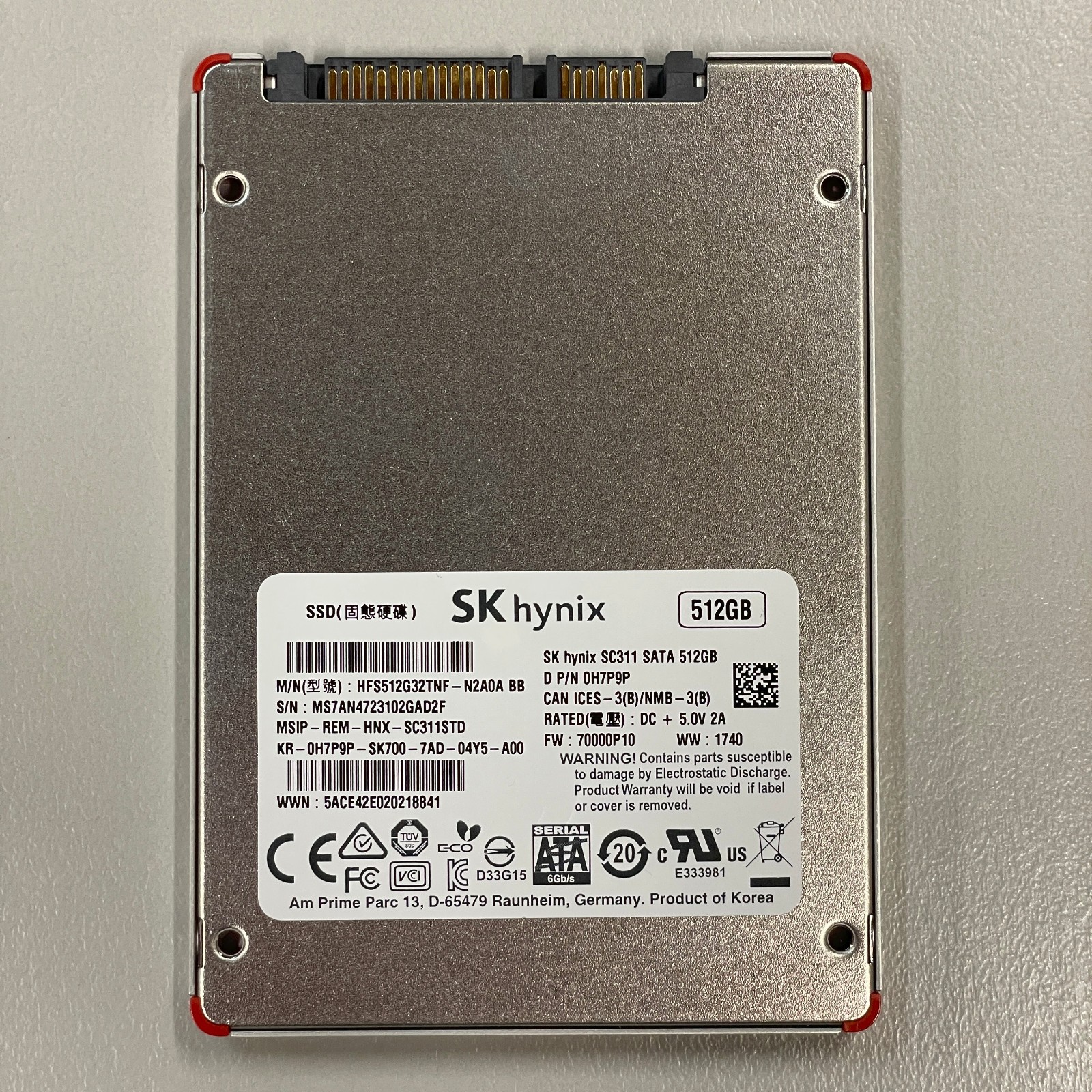 SK Hynix SC311 512GB 2.5" SATA III 6Gbps TLC SSD HFS512G32TNF-N2A0A Dell 0H7P9P