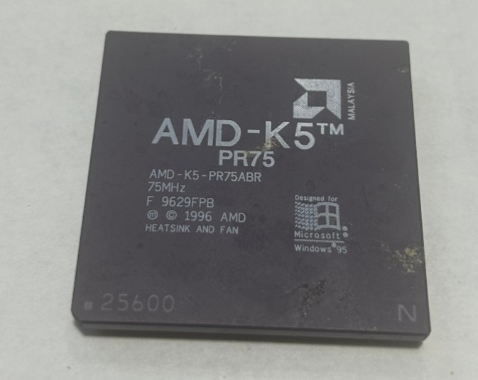 Socket 7 CPU - AMD K5 PR75 - AMD-K5-PR75ABR - 75MHz - TESTED, Gold cap CPU