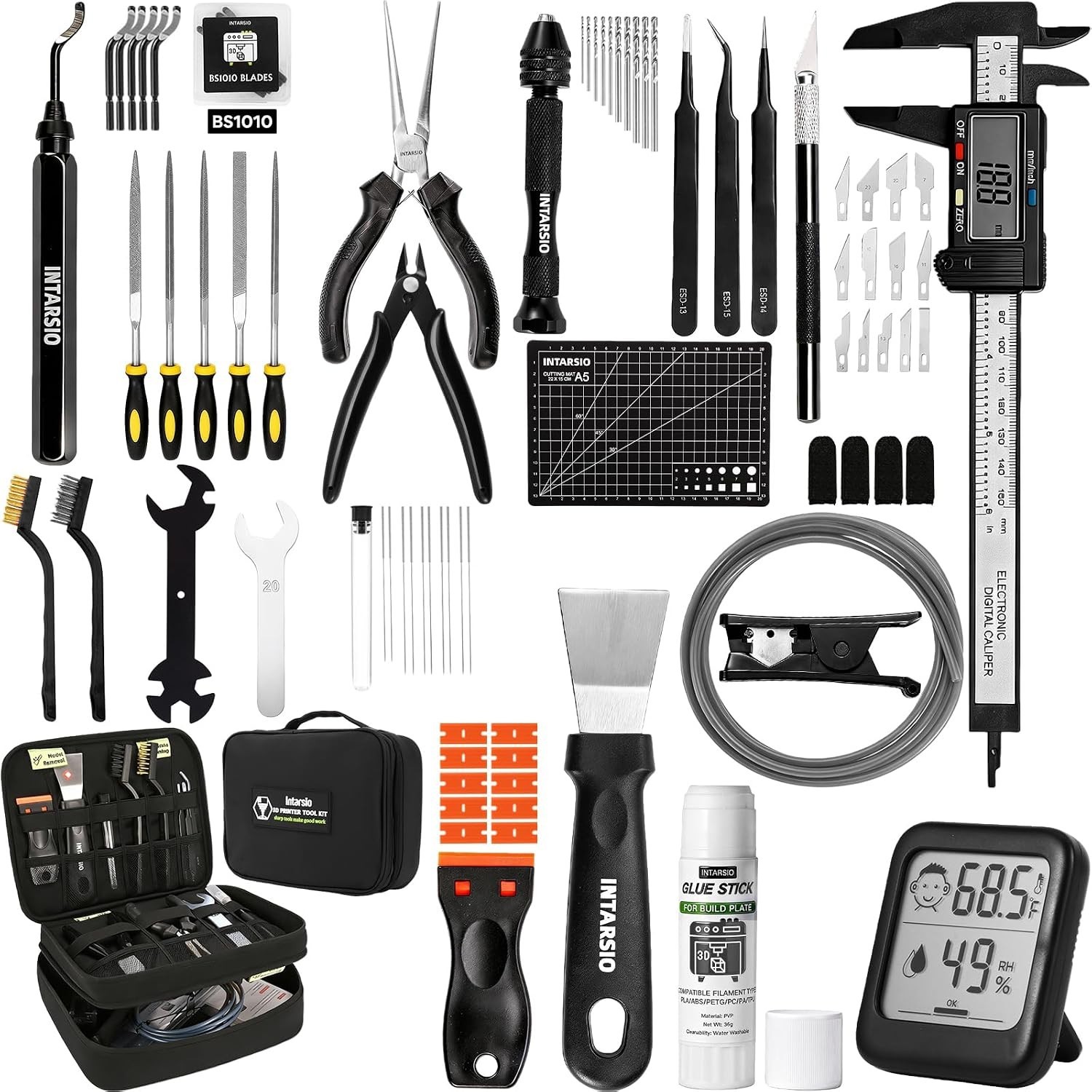 76pcs 3D Printer Tools Kit W/Bag 3D Printer Accessories includes Digital Caliper