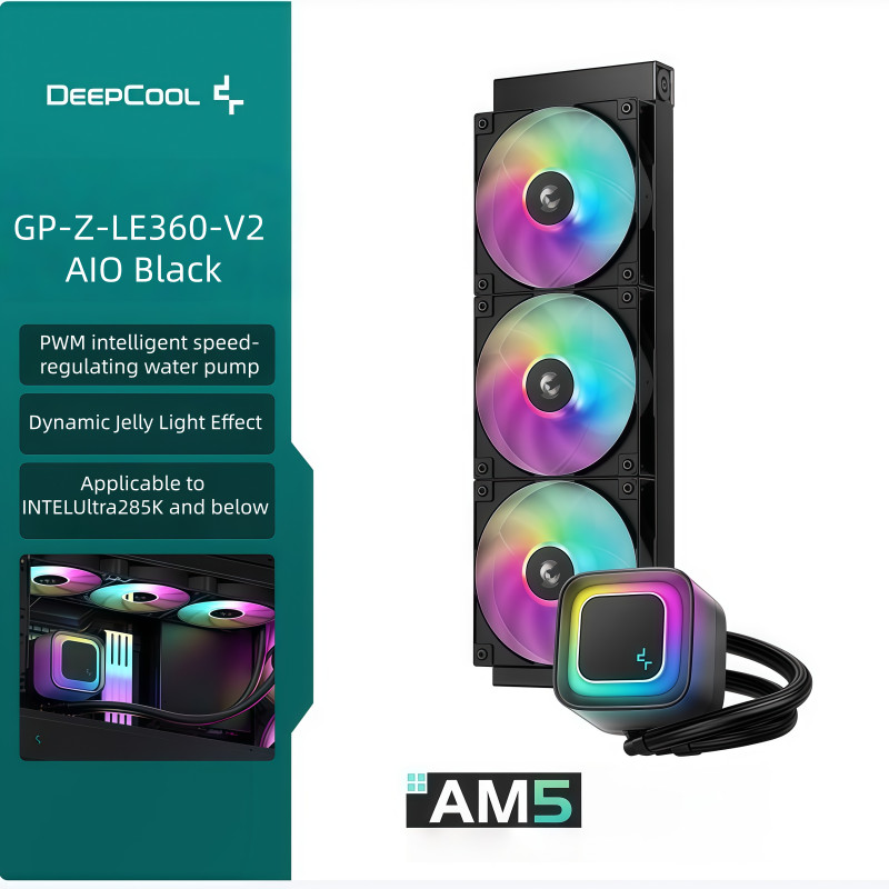 NEW Deepcool GP-Z-LE360-V2 AIO Black liquid CPU cooler 