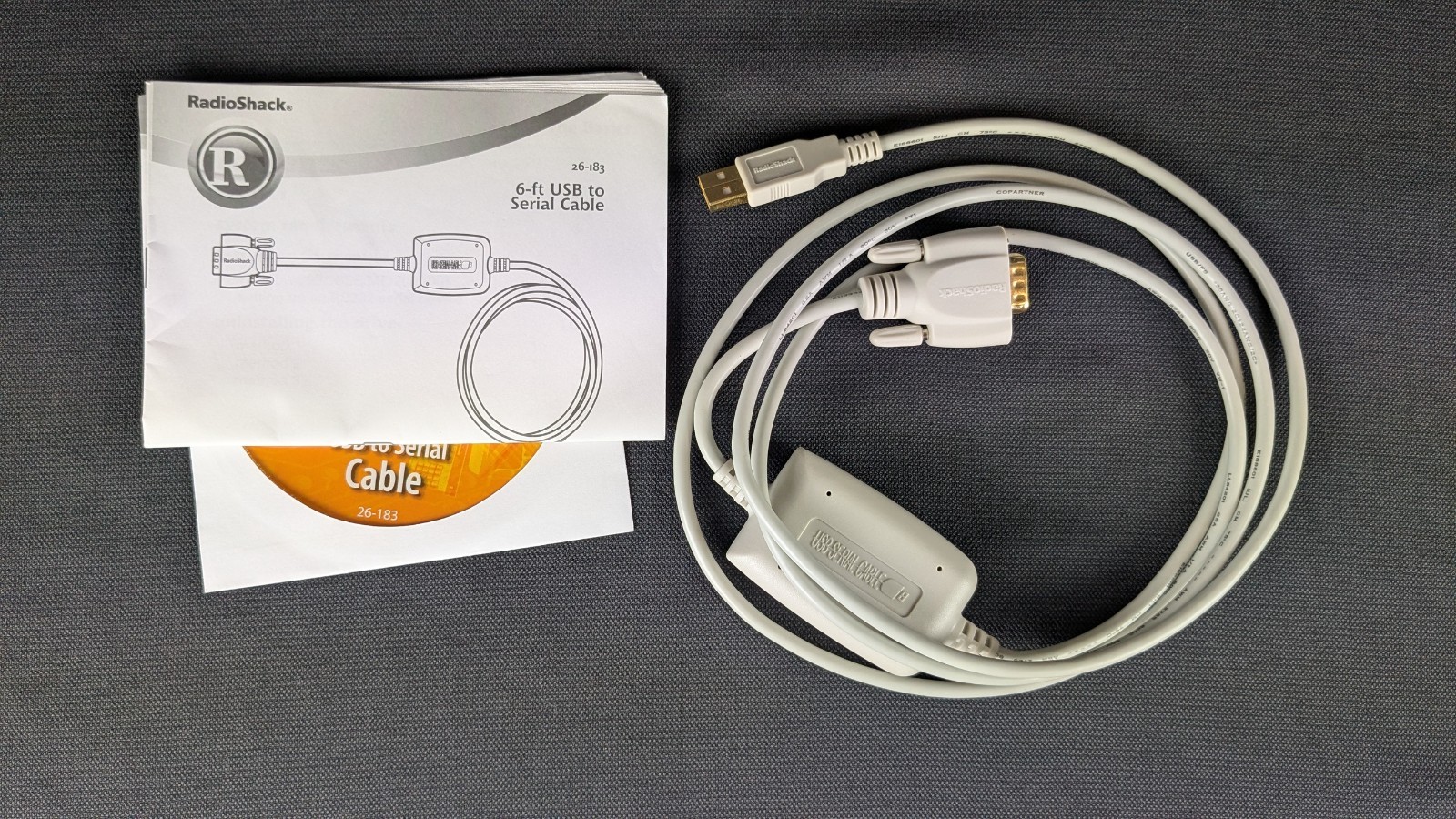Radio Shack Gold Plated USB-A to Serial DB-9 Connector, 6 Foot Cable
