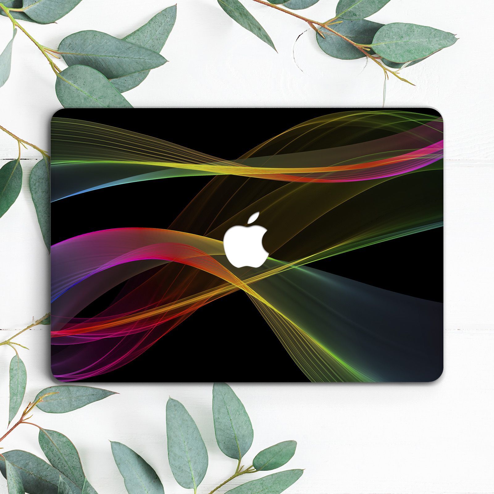 Rainbow Rays Lines Dark Hard Case For Macbook Pro 13 14 15 16 Air 13