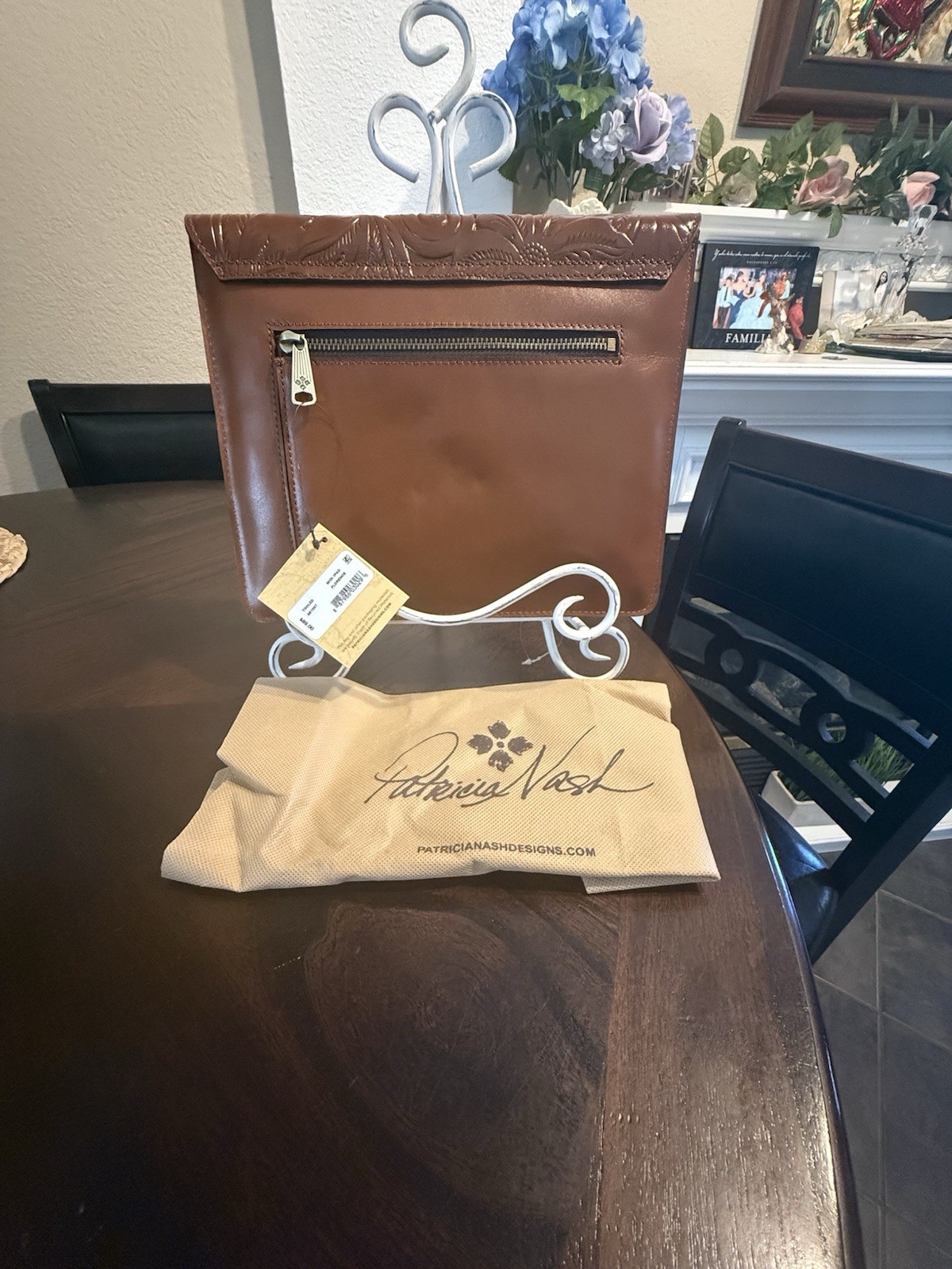 Patricia Nash Italian Leather Midi Tech Portfolio for Apple iPad Tan NWT