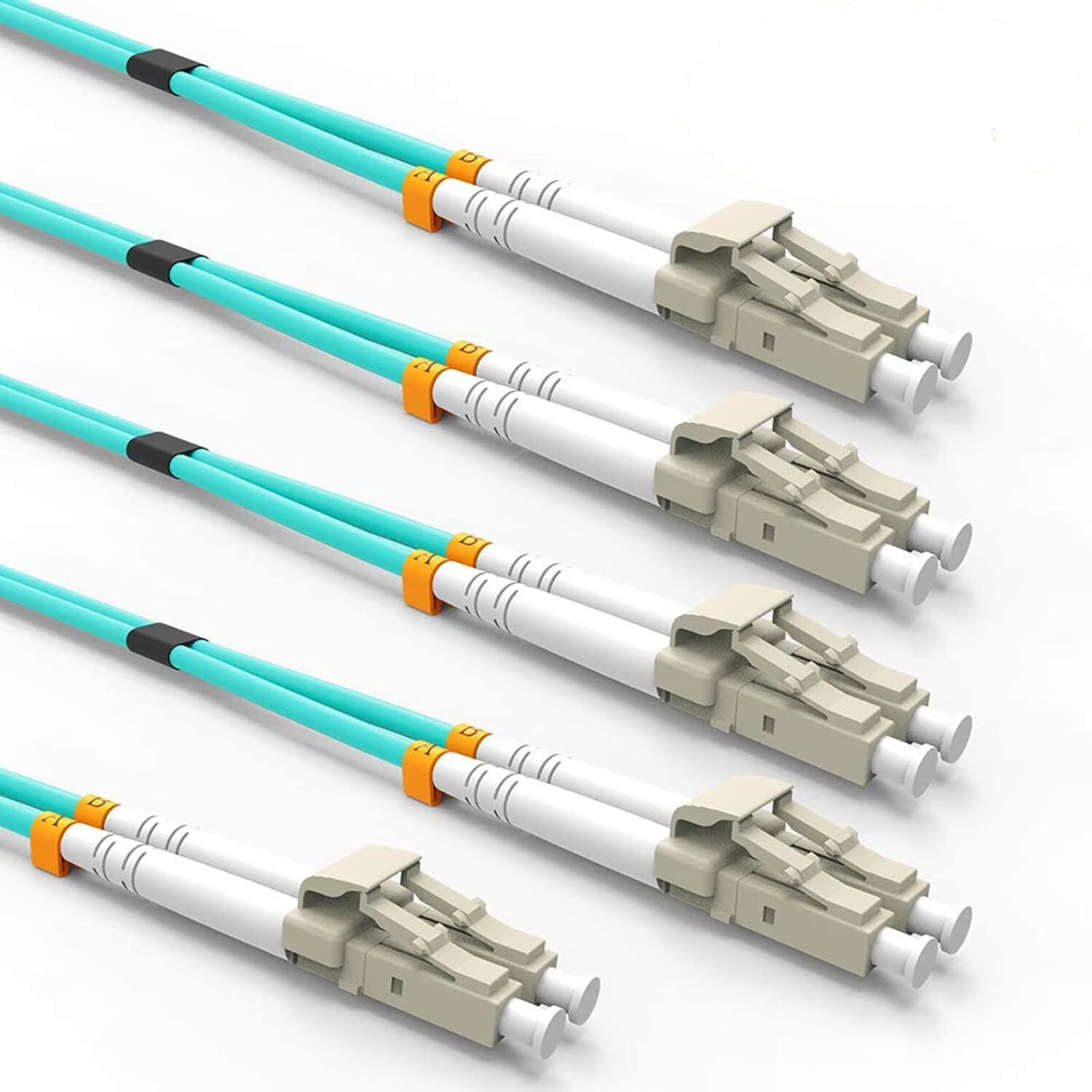 Fiber Patch Cable, Gigabit Fiber Optic Cables 10G LC to LC Multimode OM3 Fibe...