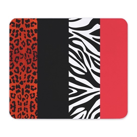 CafePress Red Leopard And Zebra Animal Print Mousepad  (1433384892)