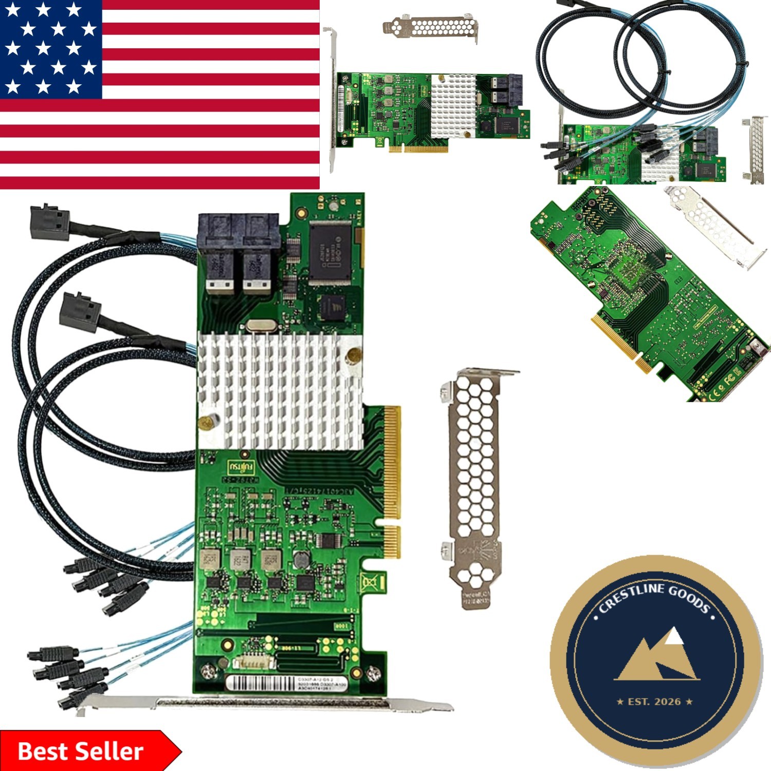 Versatile SAS HBA Controller for LSI 9211-8i & 9300-8i with SATA Cables