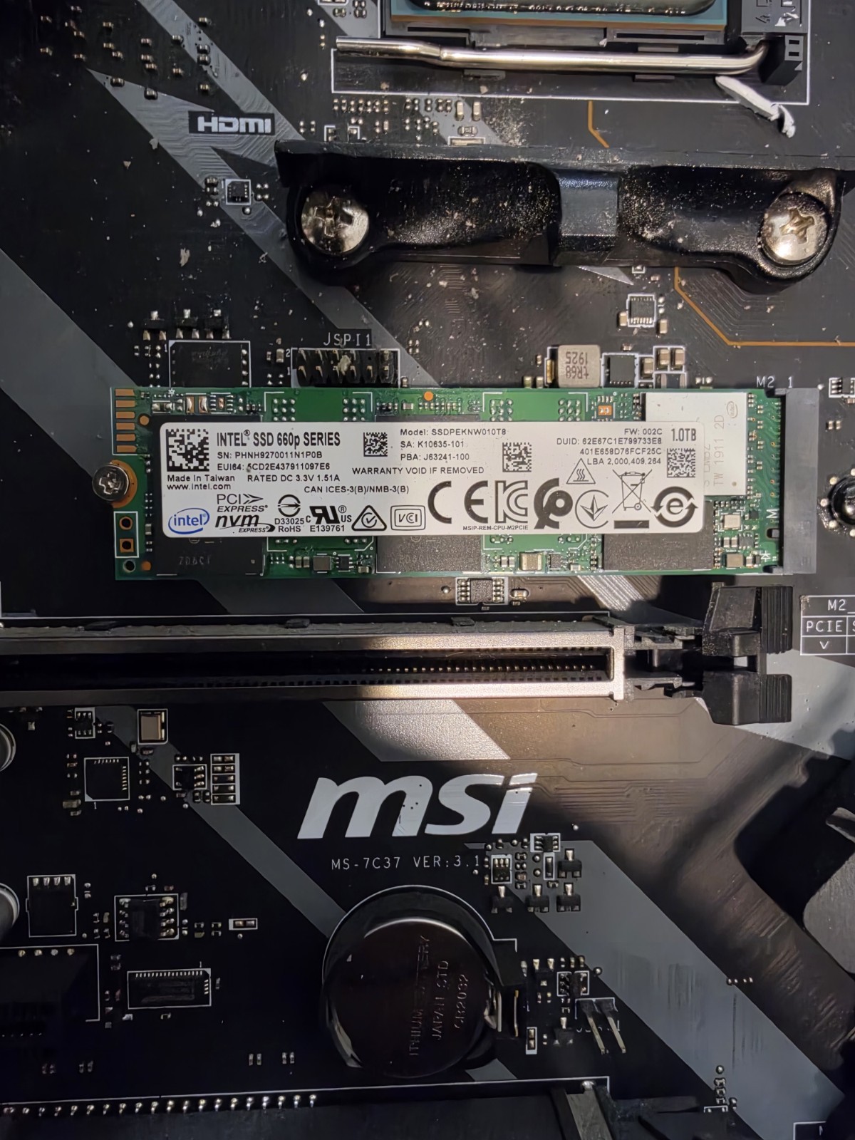 Intel 1TB NVMe M.2 SSD - SSDPEKNW010T8