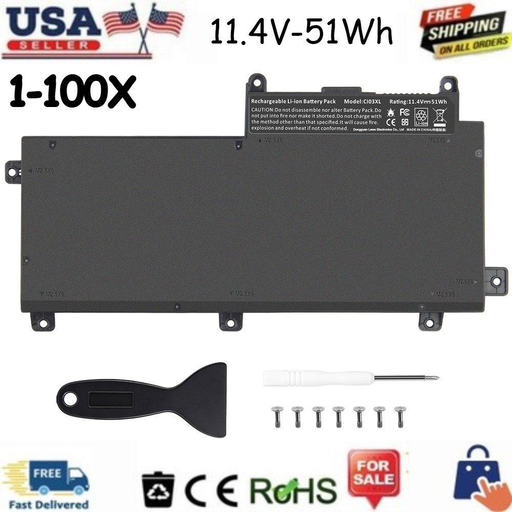 LOT CI03 CI03XL 51Wh Battery For HP ProBook 640 645 650 G2 HSTNN-UB6Q 801554-001