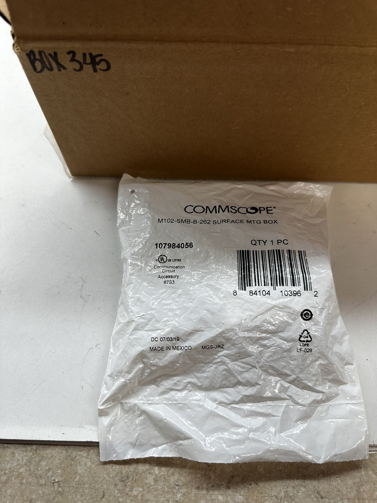 Commscope Two Port Surface Mount Box, White M102-SMB-B-262