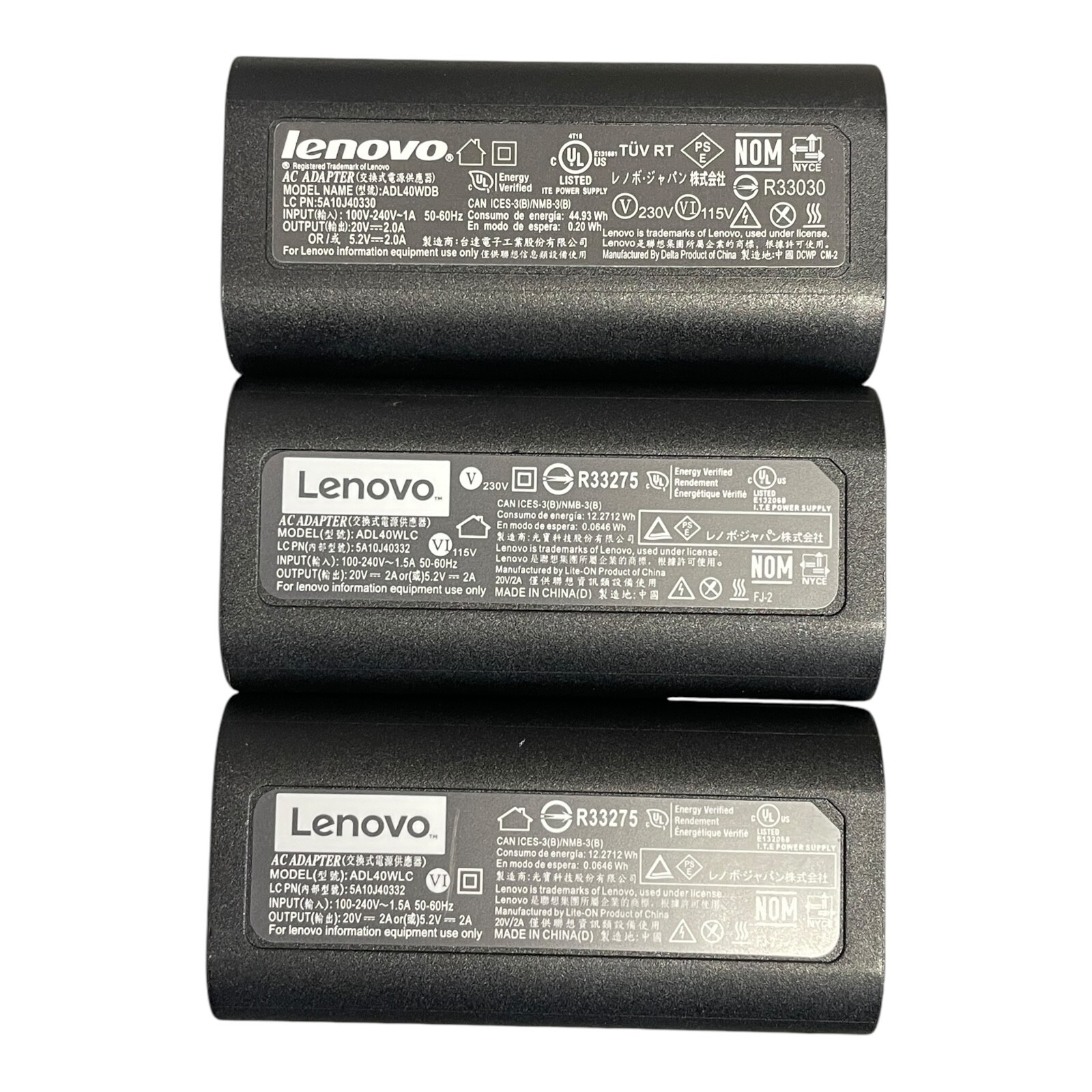OEM 3 x Lenovo Yoga ADL40WLC ADL40WDB AC Power Adapter 20V 2A 5.2V