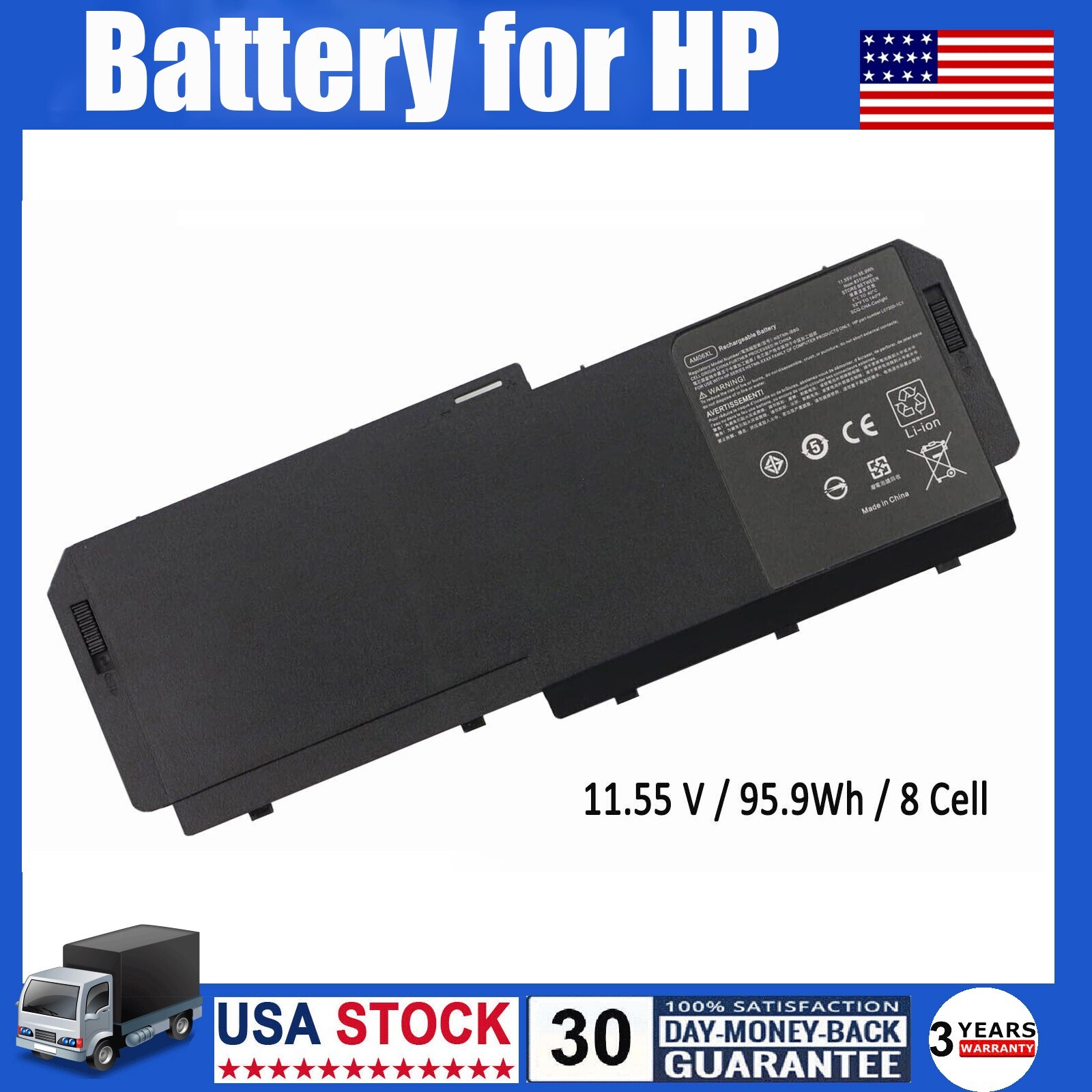 8 Cell AM06XL Battery for HP ZBook 17 G5 G6 L07350-1C1 AM06095XL HSN-Q12C 95.9Wh