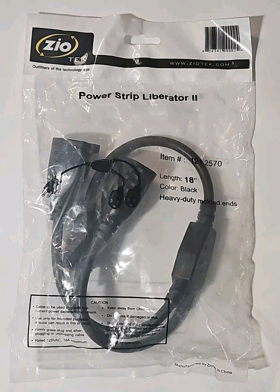 Zio Tek Power Strip Liberator II  Heavy-duty molded ends New in Package