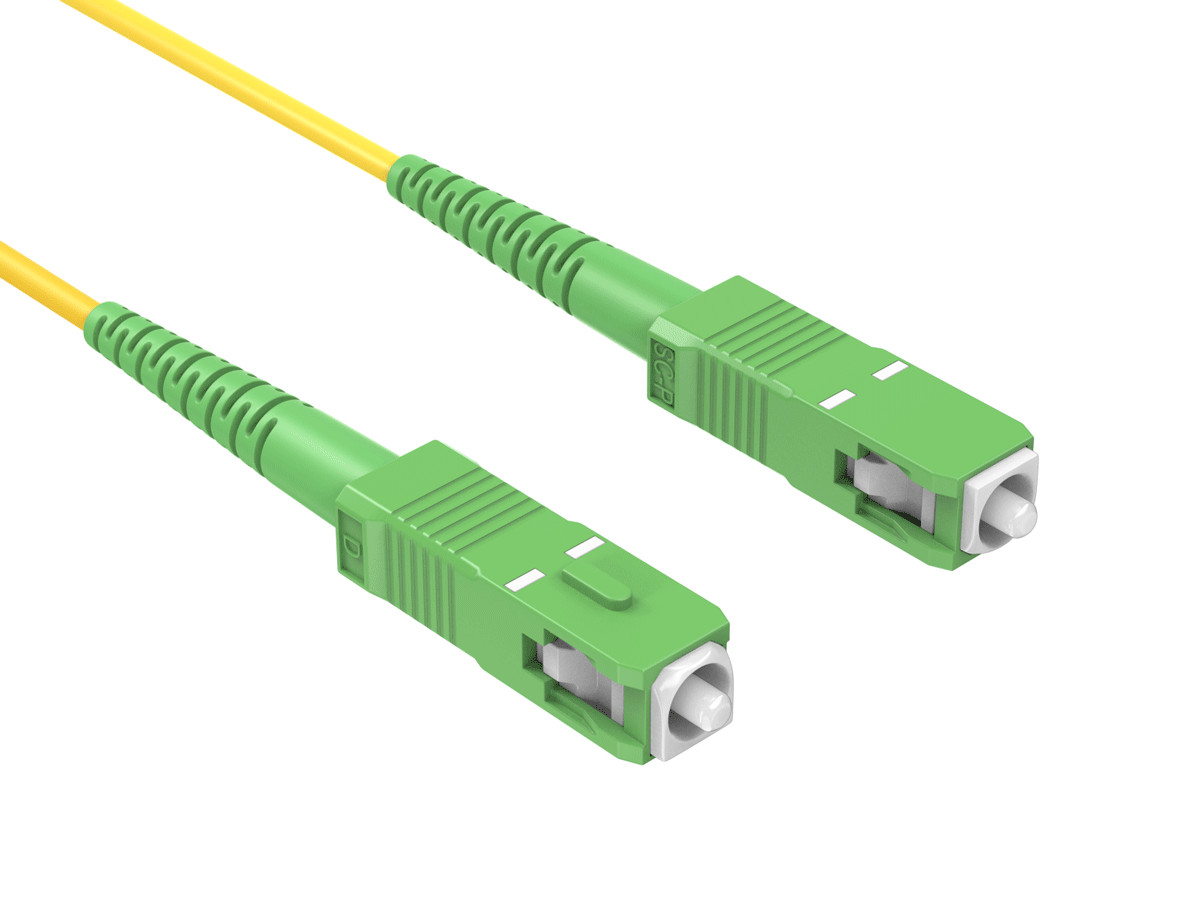 15m OS2 SC to SC APC Simplex Corning Fiber Optic Cable SingleMode 9/125 OFNR ...
