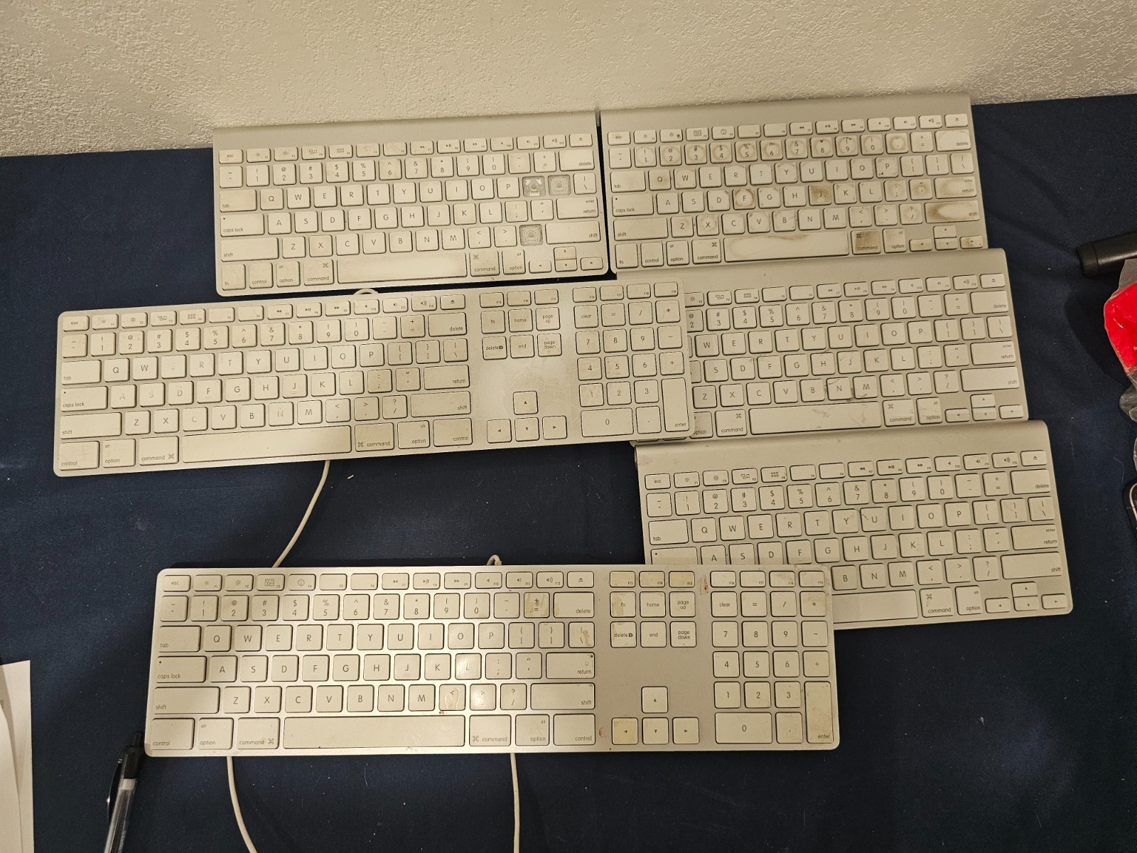 6x Lot OEM APPLE Wired/Wireless Keyboard Lot - AS IS, READ