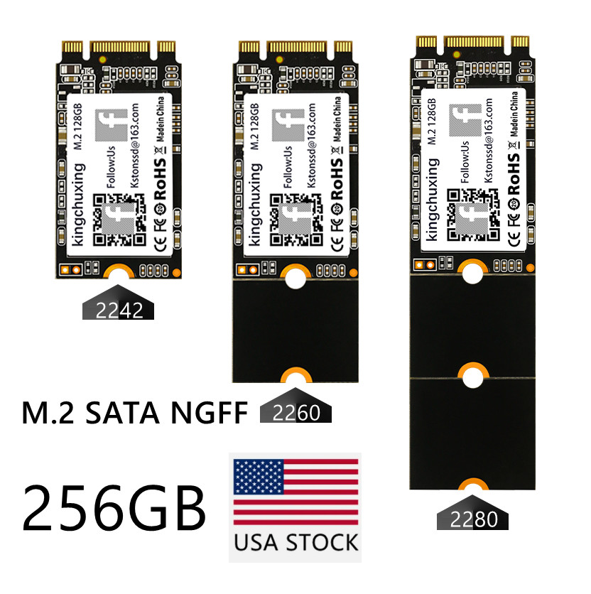 Kingchuxing M.2 NGFF SSD 2280 2260 2242 256GB SATA Solid State Drive Lot