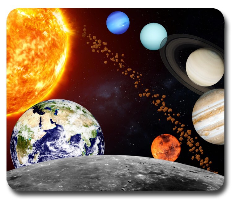Solar System Planets & Sun ~ Mouse Pad / PC Mousepad ~ Earth Mars Venus Jupiter