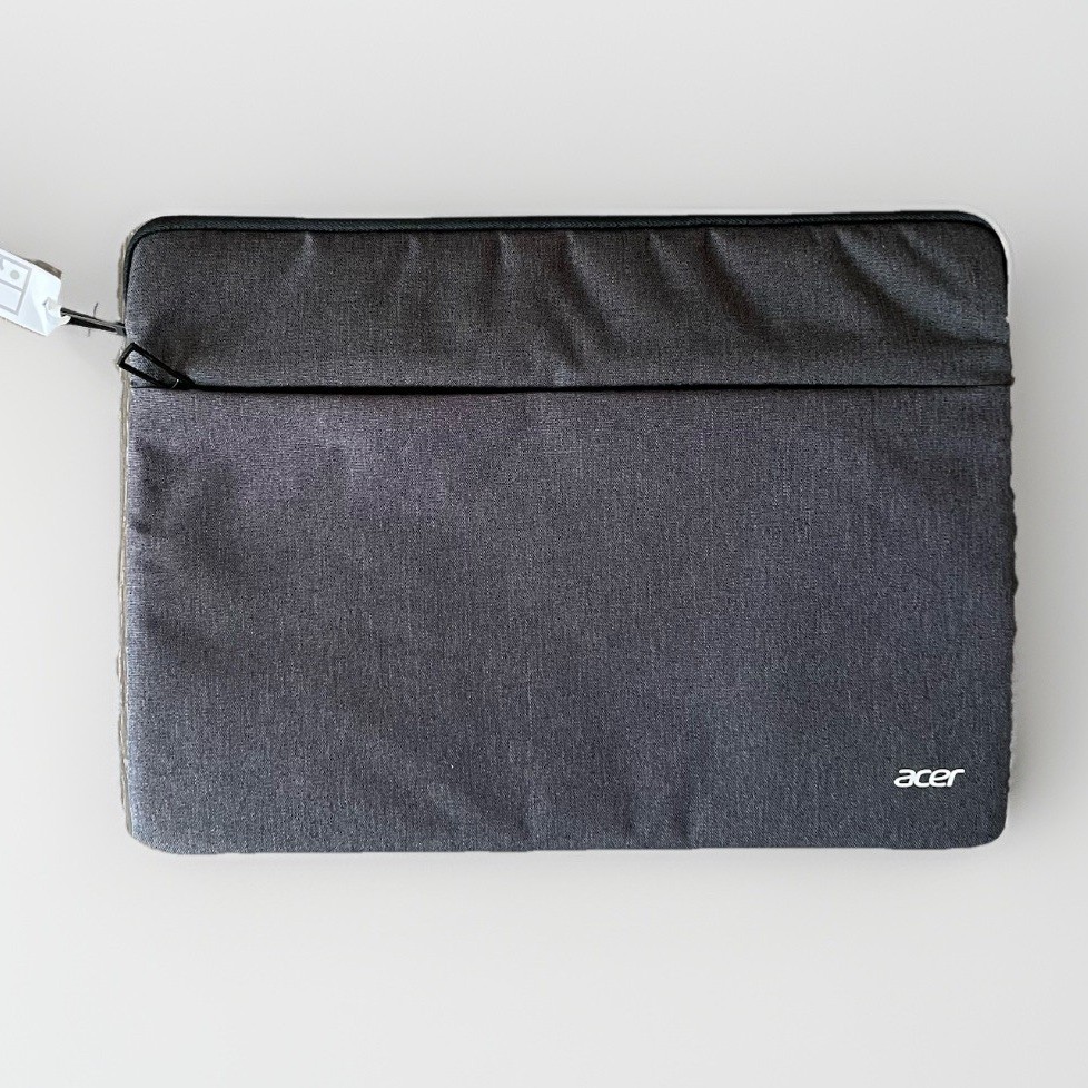 New ACER Padded PROTECTIVE LAPTOP SLEEVE CASE FOR 15.6" COMPUTER Front Zip Gray