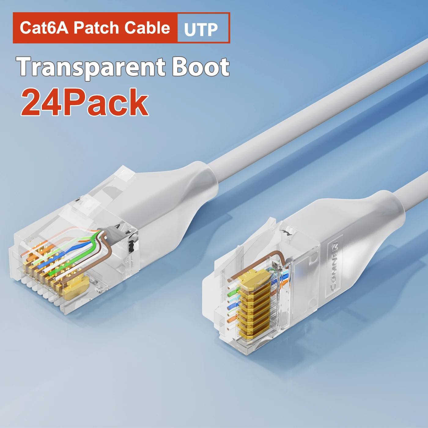 COMNEN 24-Pack Cat6a Ethernet Cables 10G POE LAN Patch Cords for PS5 Router