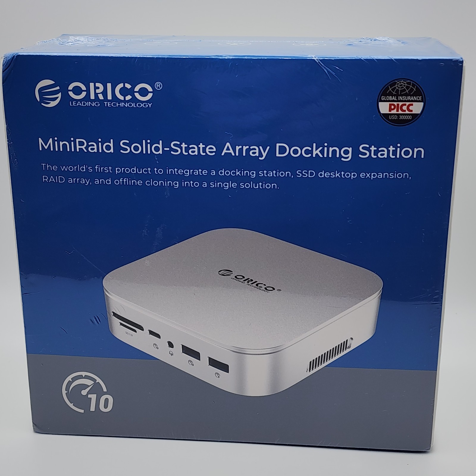 ORICO MiniRaid, Mac Mini M4 Dock with Dual-Bay M.2 NVMe/SATA SSD Enclosure