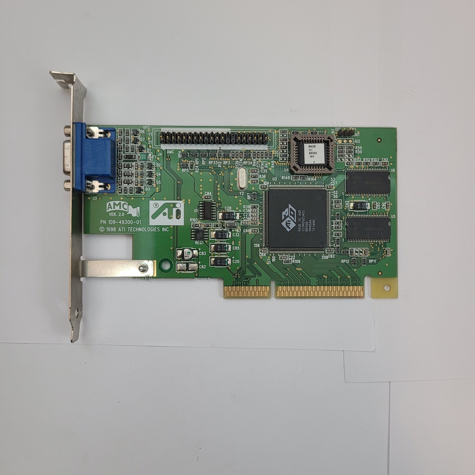 ATI Rage IIC AGP Graphics Card Vintage 1998 VGA 4MB 109-49300-01