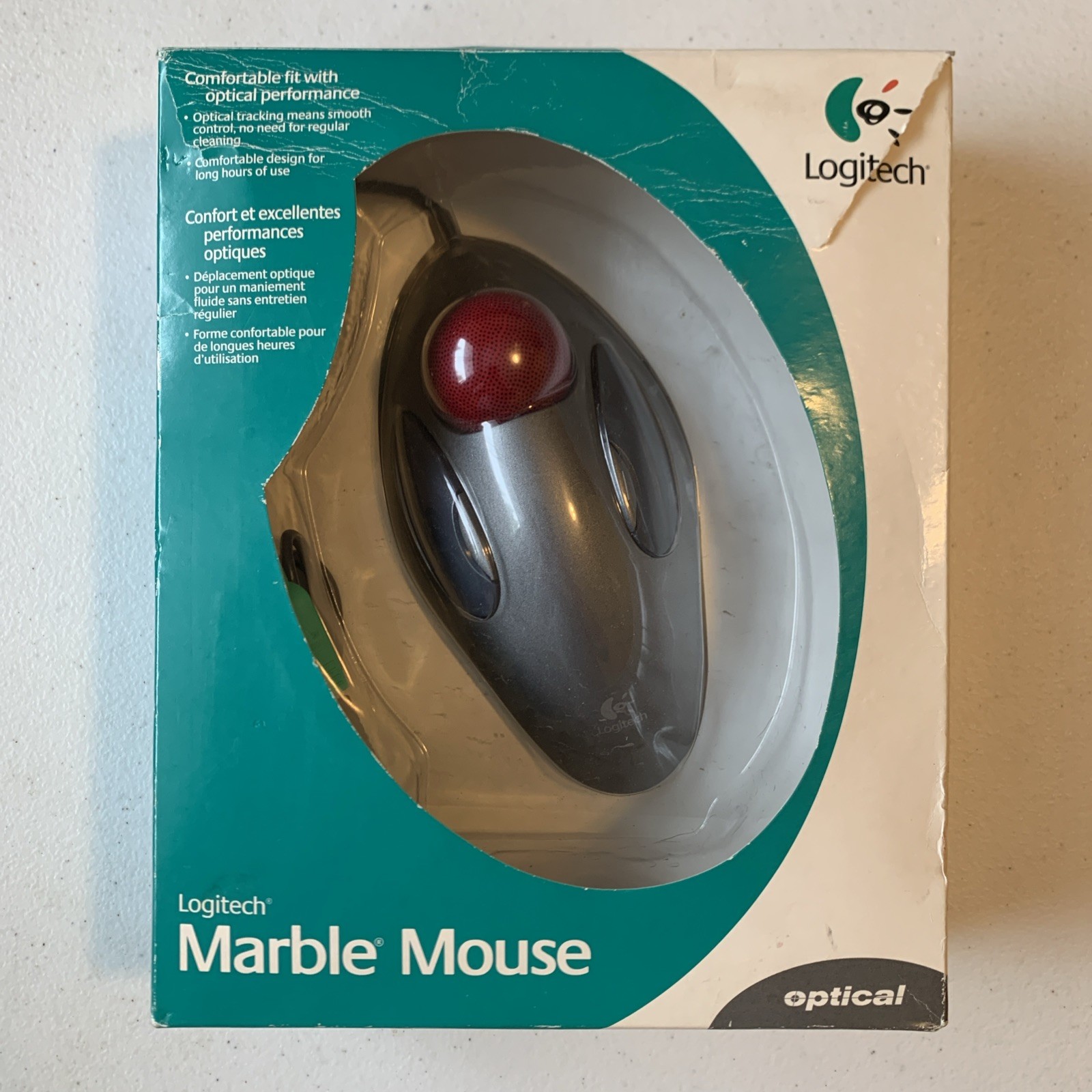LOGITECH Marble Mouse Optical Trackball 904360-0403 Tested Working