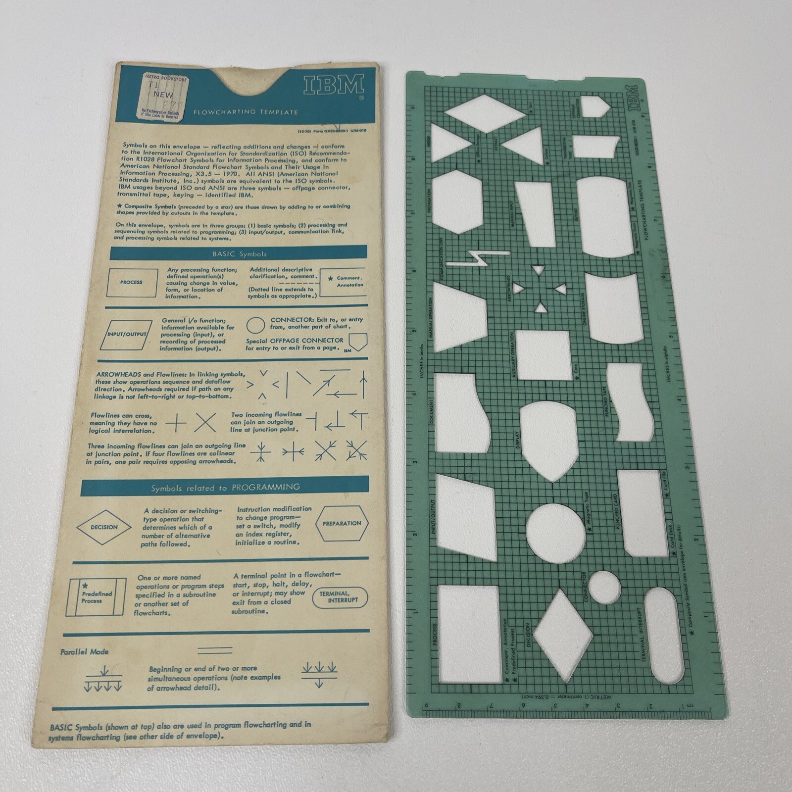 IBM Flowcharting Templates Green - X20-8020 with original sleeve