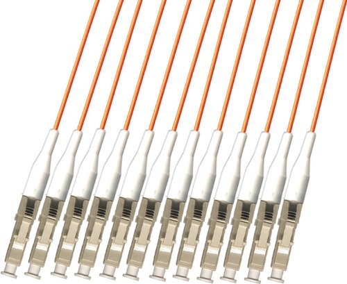 12 Strand 500FT Multimode Fiber Patch Cable LC 62 125 Indoor Outdoor Fiber Optic