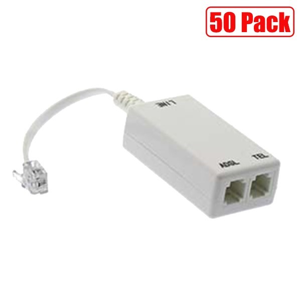 50x ADSL ADSL2 DSL Modem Telephone Phone Fax InLine Splitter Filter Network RJ11