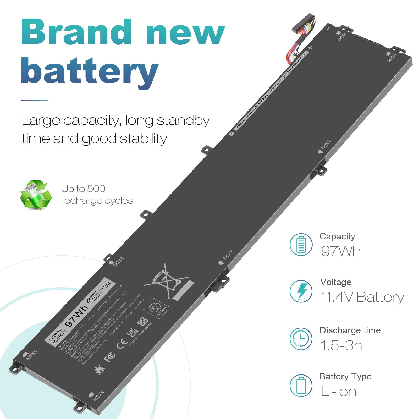 🧡LOT 50X Battery 6GTPY For Dell XPS 15 9560 2017 9570 Precision 5520 5530 M5530