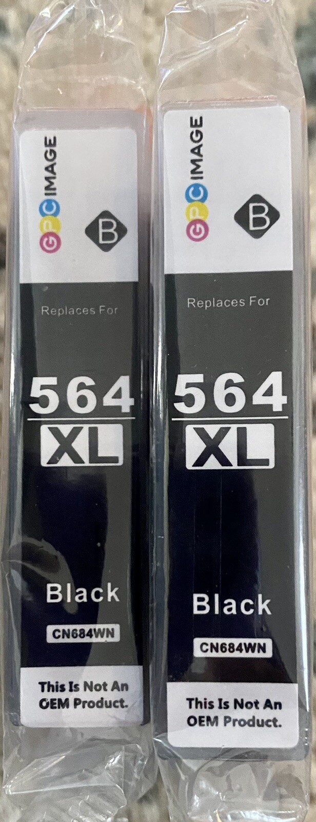 GPC Image Black Ink Cartridge 564 XL Set of 2 New