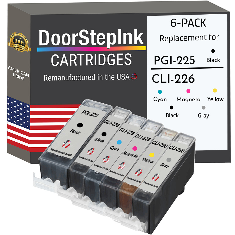 DoorStepInk Compatible Ink Cartridge for Canon PGI-225 Black and CLI-226 6Pk-USA