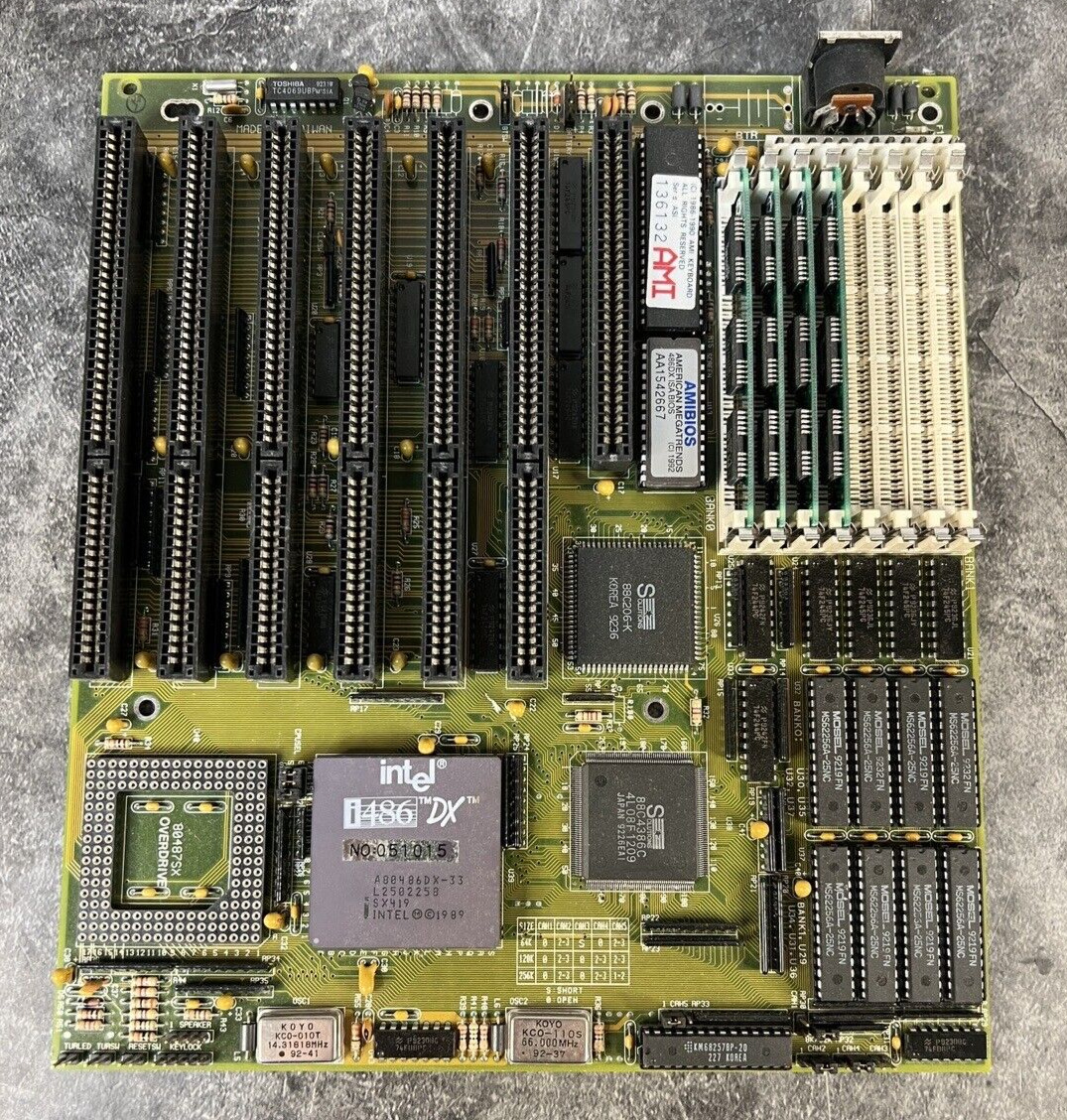 Vintage Motherboard Ambios 486DX Intel i486 DX2, 1990s - UNTESTED