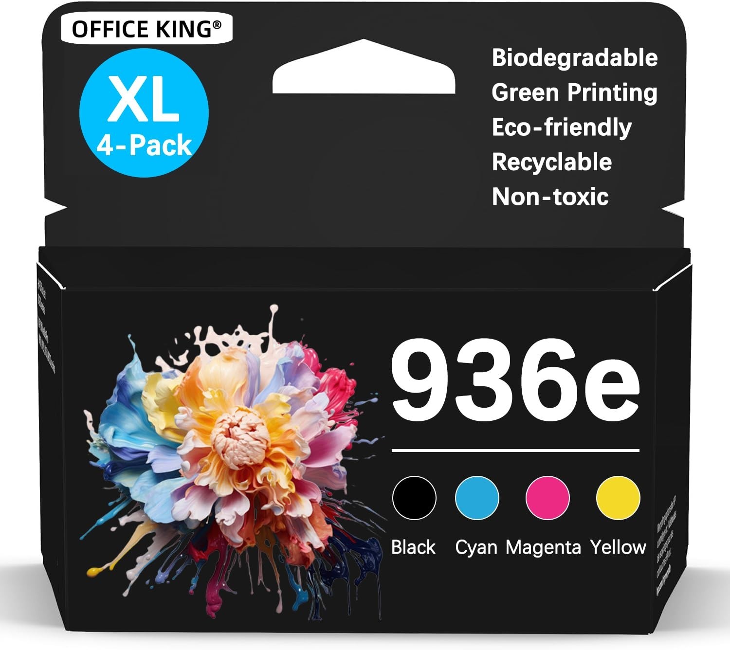 936XL 936e Ink Cartridges 4 Pack with Chip for HP OfficeJet Pro 9125e