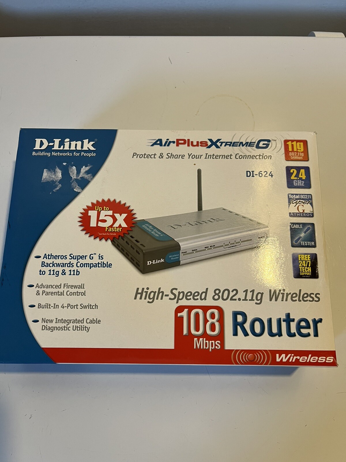D-Link DI-624 108G High Speed Wireless Router AirPlus 802.11g