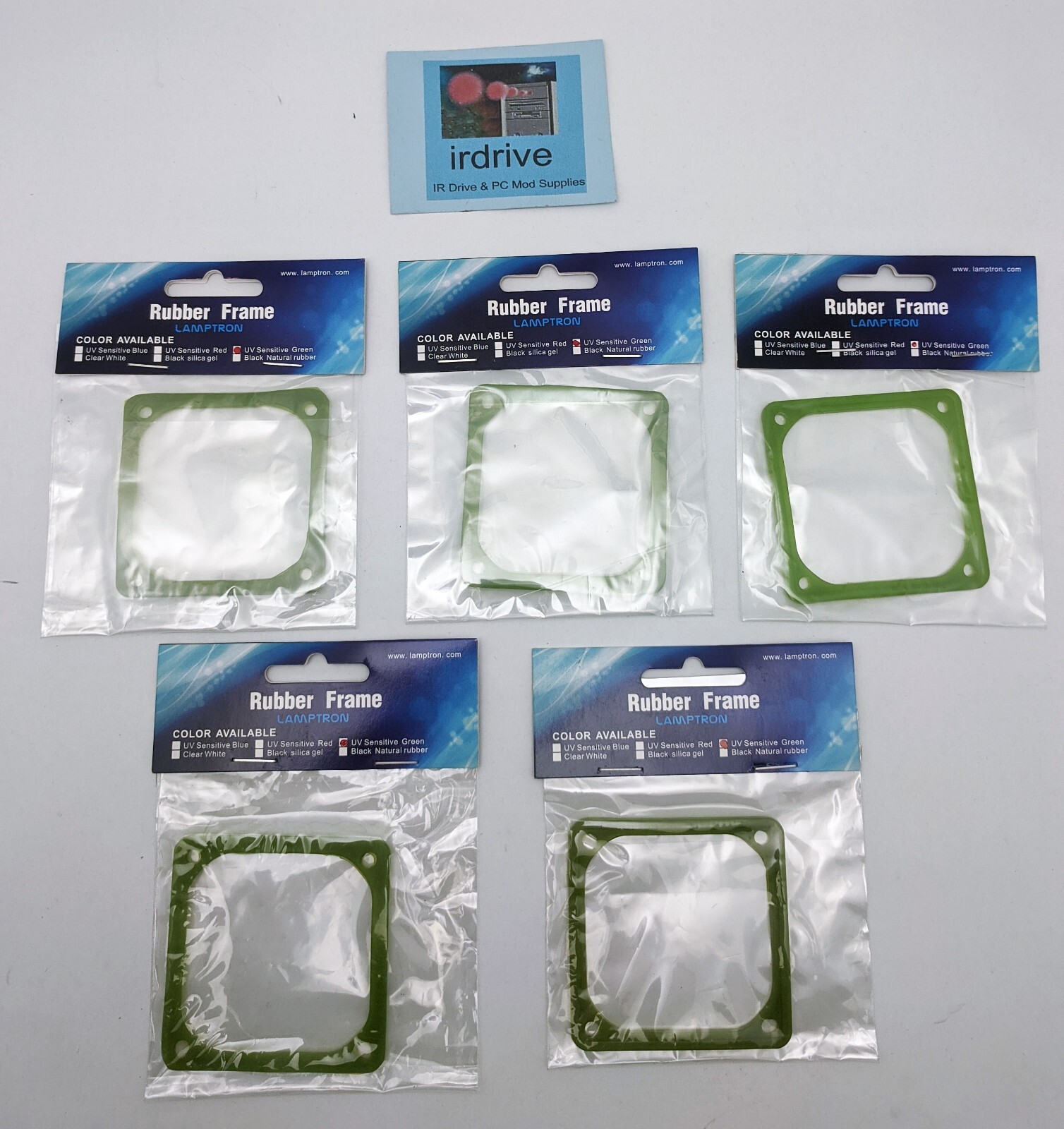 5-Pack: NEW Lamptron UV Sensitive Green Noise & Anti-Vibration Pad for 60mm Fan