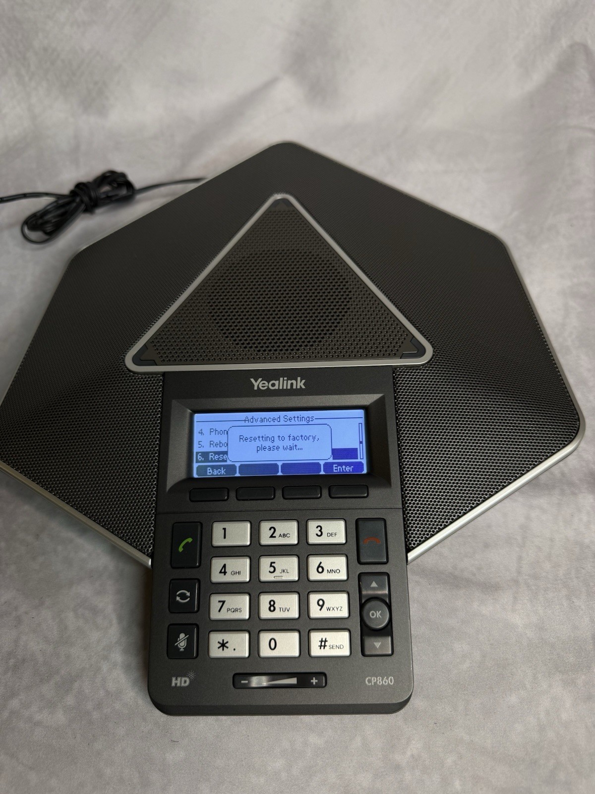 Yealink CP860 HD IP Conference Phone w/ Power Adapter Tested Reset
