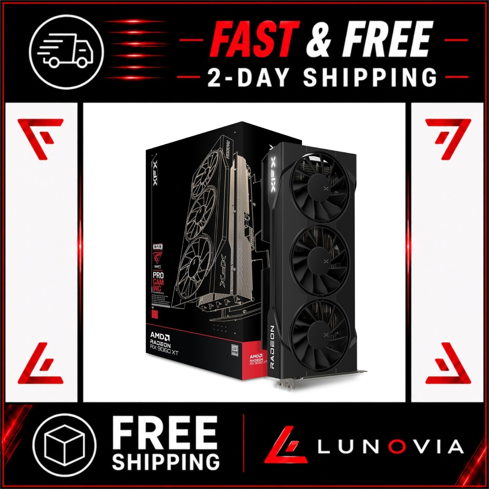 XFX Swift RX 9060 XT 16GB GDDR6 Triple Fan Graphics Card