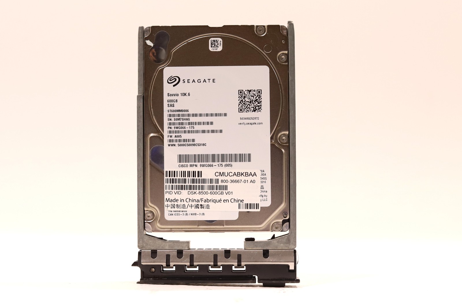 Cisco ST600MM0006 600GB 2.5" 6Gb/s 10K RPM SAS HDD W/Caddy P/N:9WG066-175 Tested