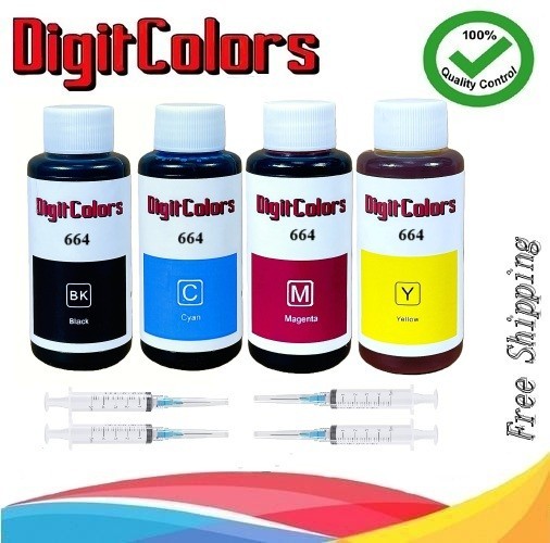4x100ml Ink bottle for Epson T664 664 Ink for ET-2500 ET-2550 ET-2600 ET-2650
