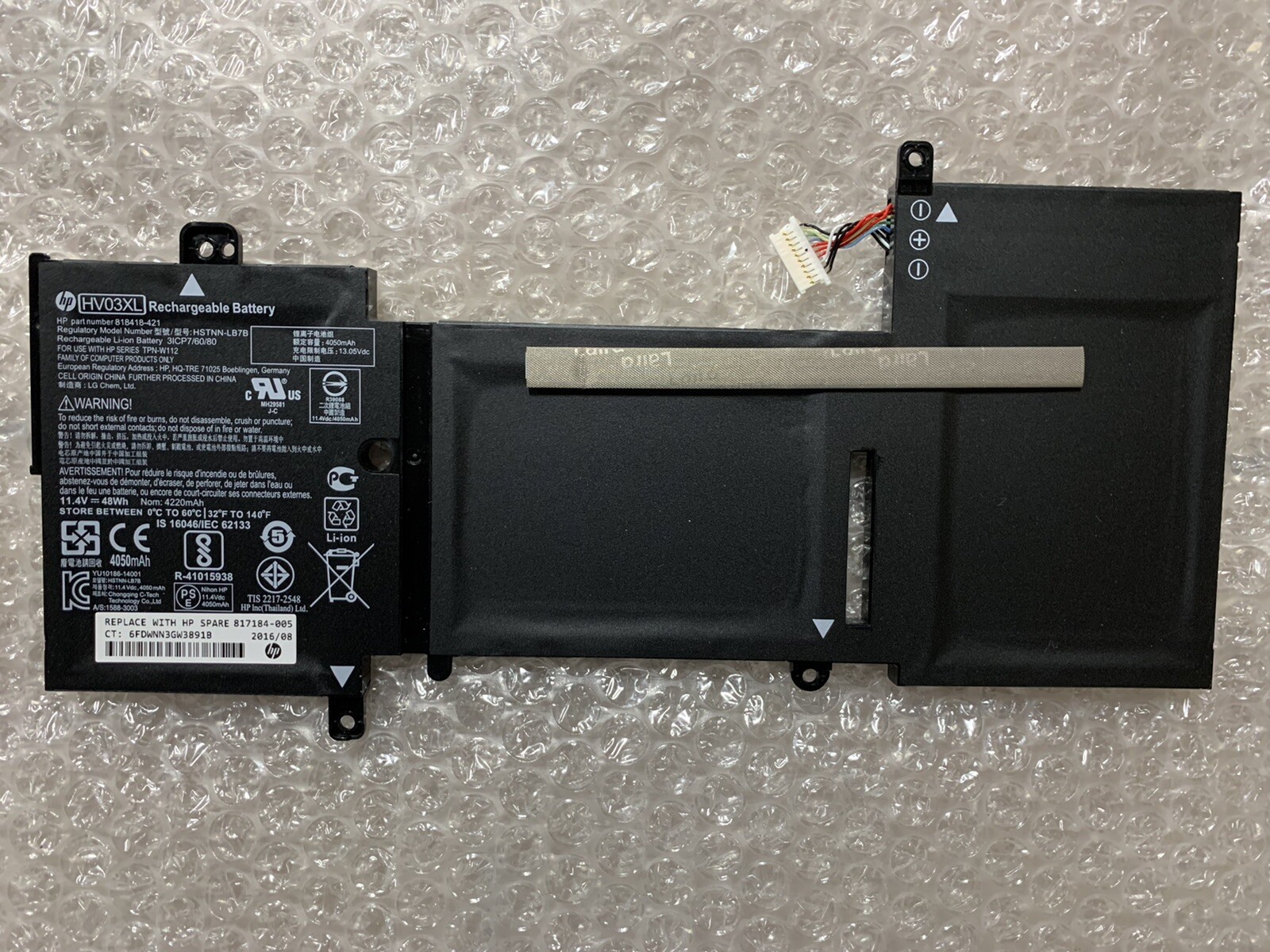 Genuine OEM HP HV03XL Battery 11.4V 48Wh for HP X360 310 G2 Laptop 817184-005 
