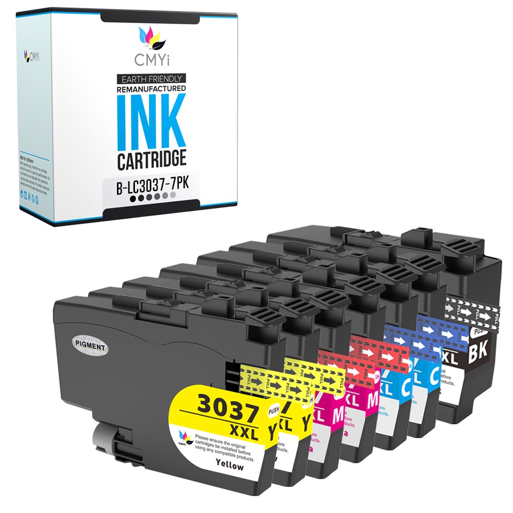 CMYi 7-Pack Compatible LC3037 Ink Cartridges Combo fits Brother MFC-J5845DW