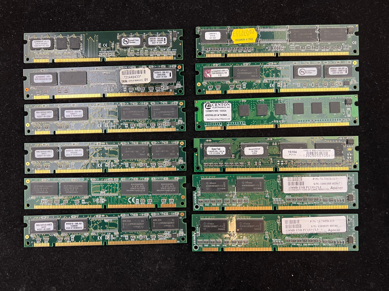 Lot of 12 - PIX-515-MEM-128 (1 x128MB) DRAM 168PIN for CISCO PIX 515 & 515E