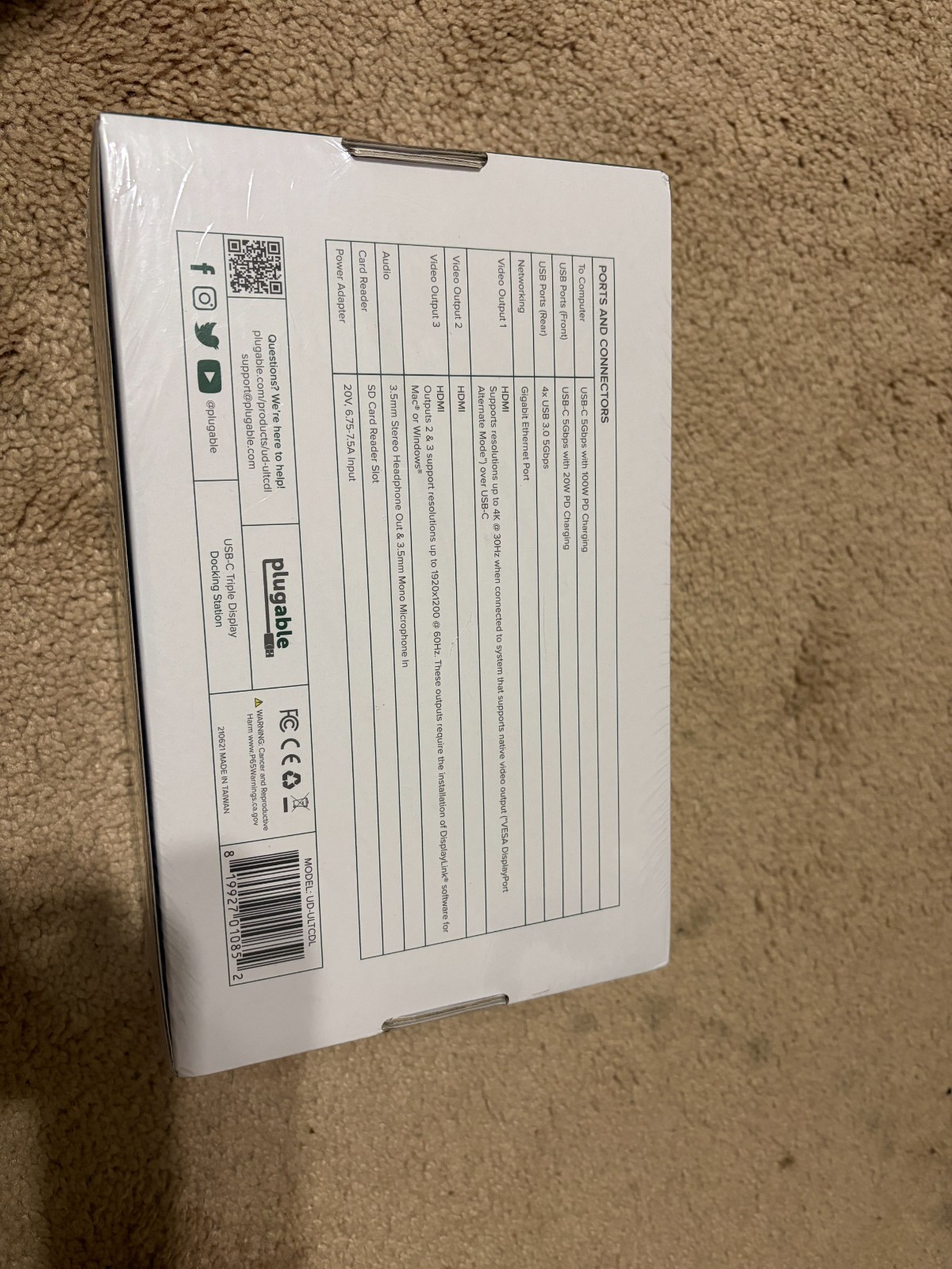 Plugable UD-ULTCDL USB-C Docking Station