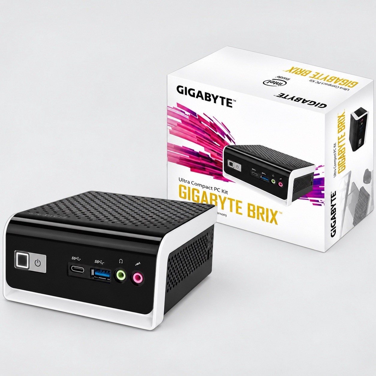 GIGABYTE BRIX Mini PC Desktop, Black, USB-C & USB 3.0 Compact Kit