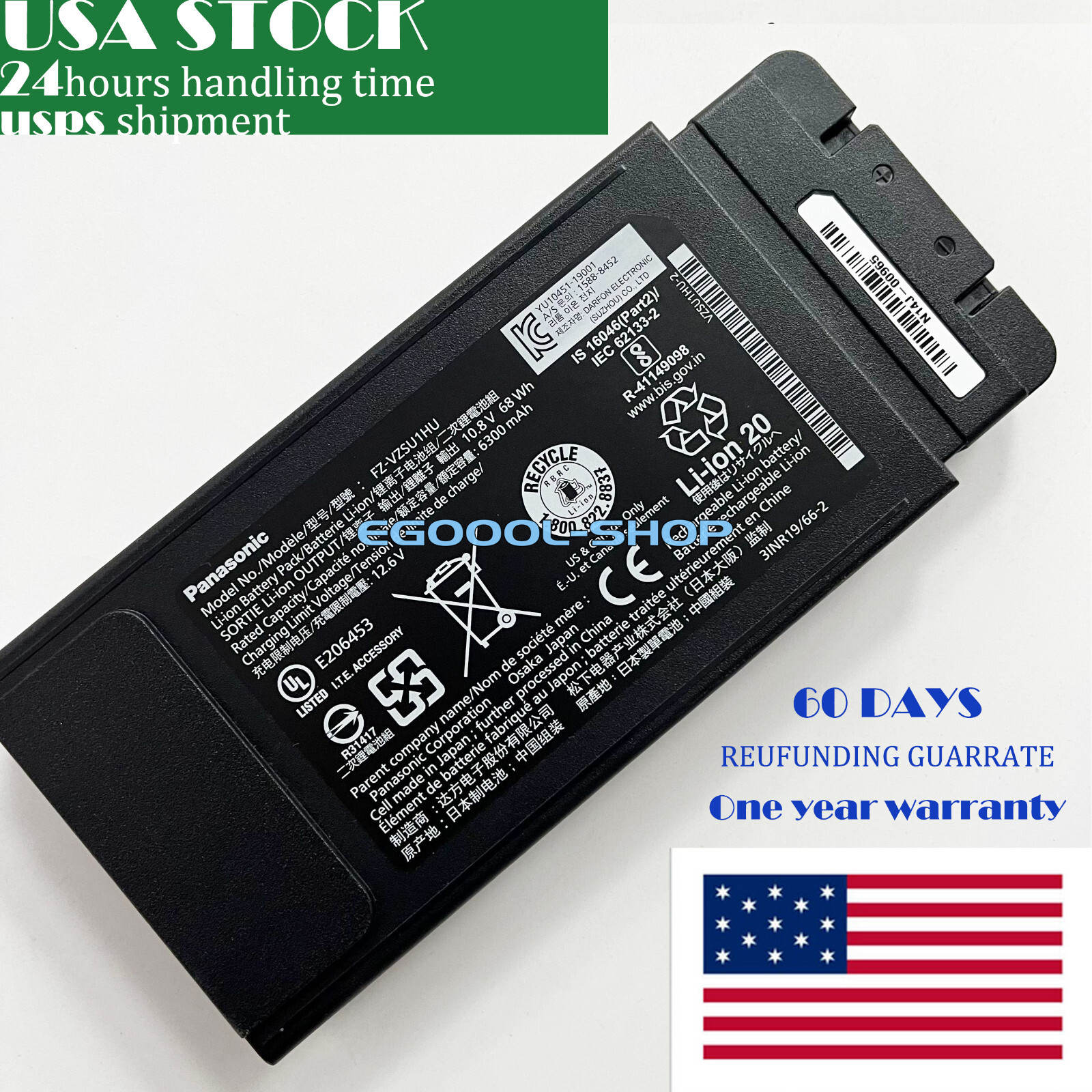 New Genuine FZVZSU1HU FZ-VZSU1HU BATTERY For PANASONIC TOUGHBOOK FZ-55 MK1 MK2