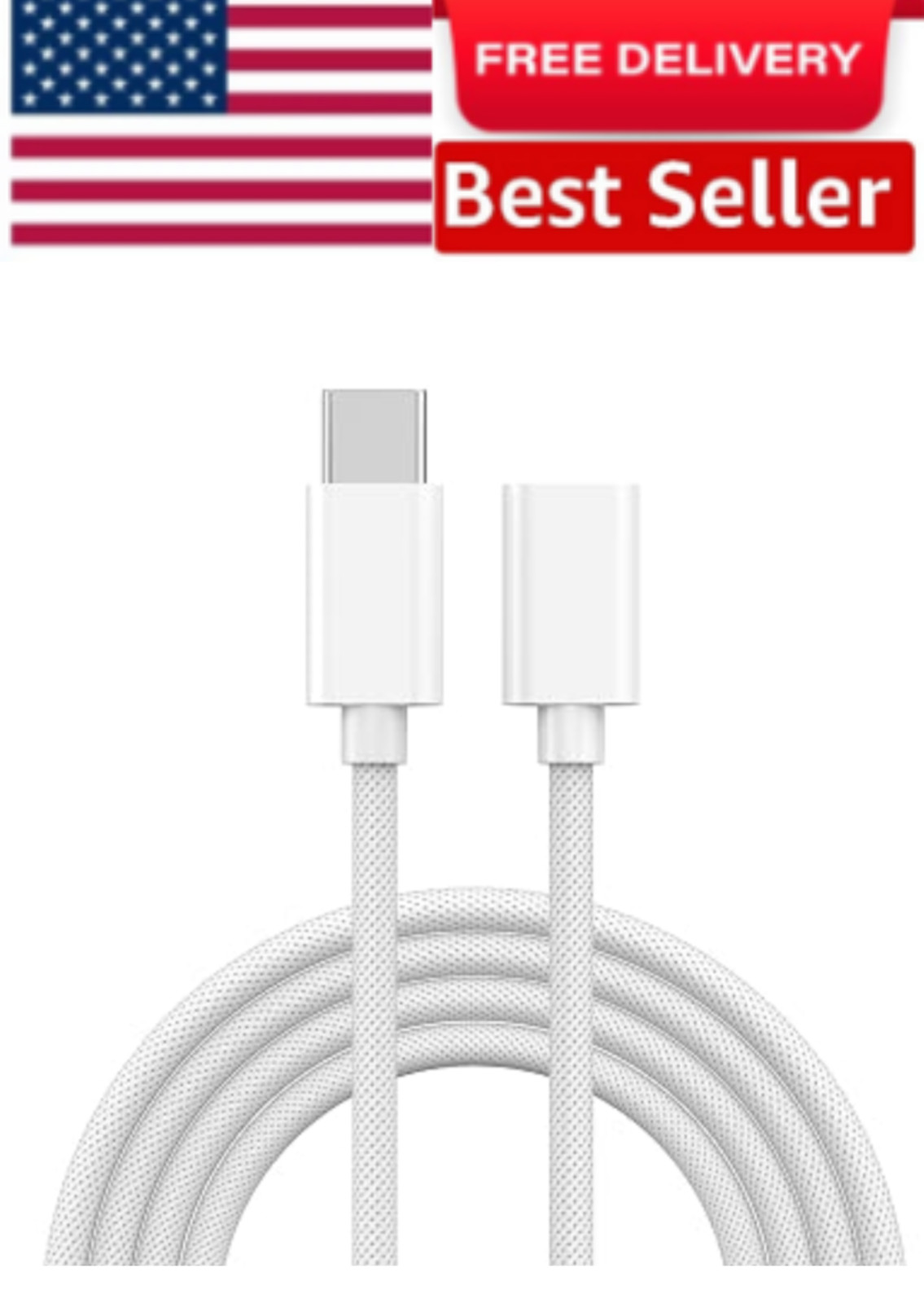 USB-C Type C Extension Cable (3.3Ft/1m/10Gbps) Male-Female 100W 5A Fast Charging