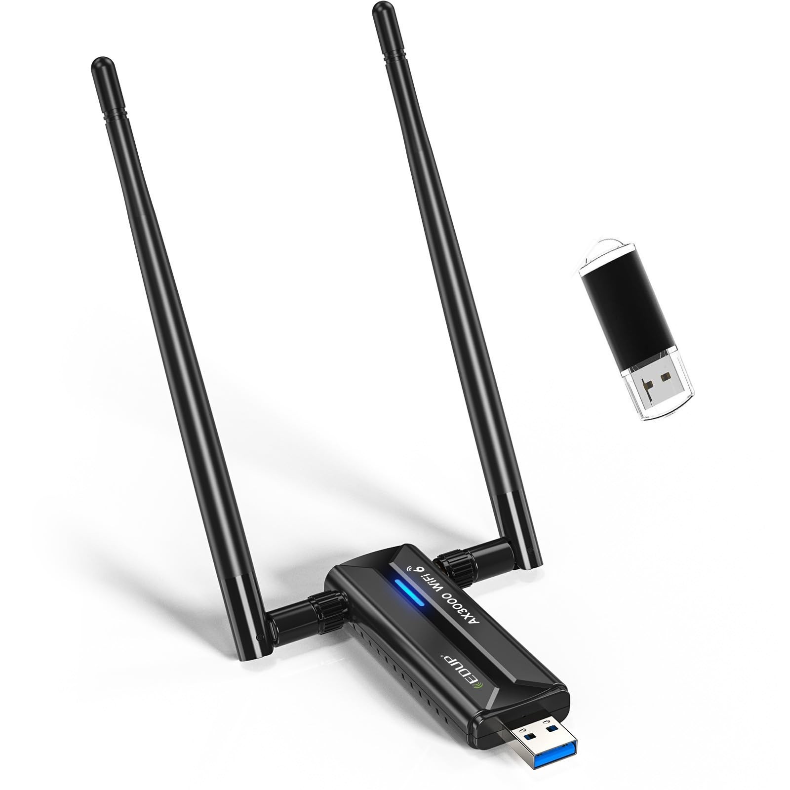 EDUP USB 3.0 WiFi 6E Adapter for PC, AX3000M, Mt7921au, 6E, Black