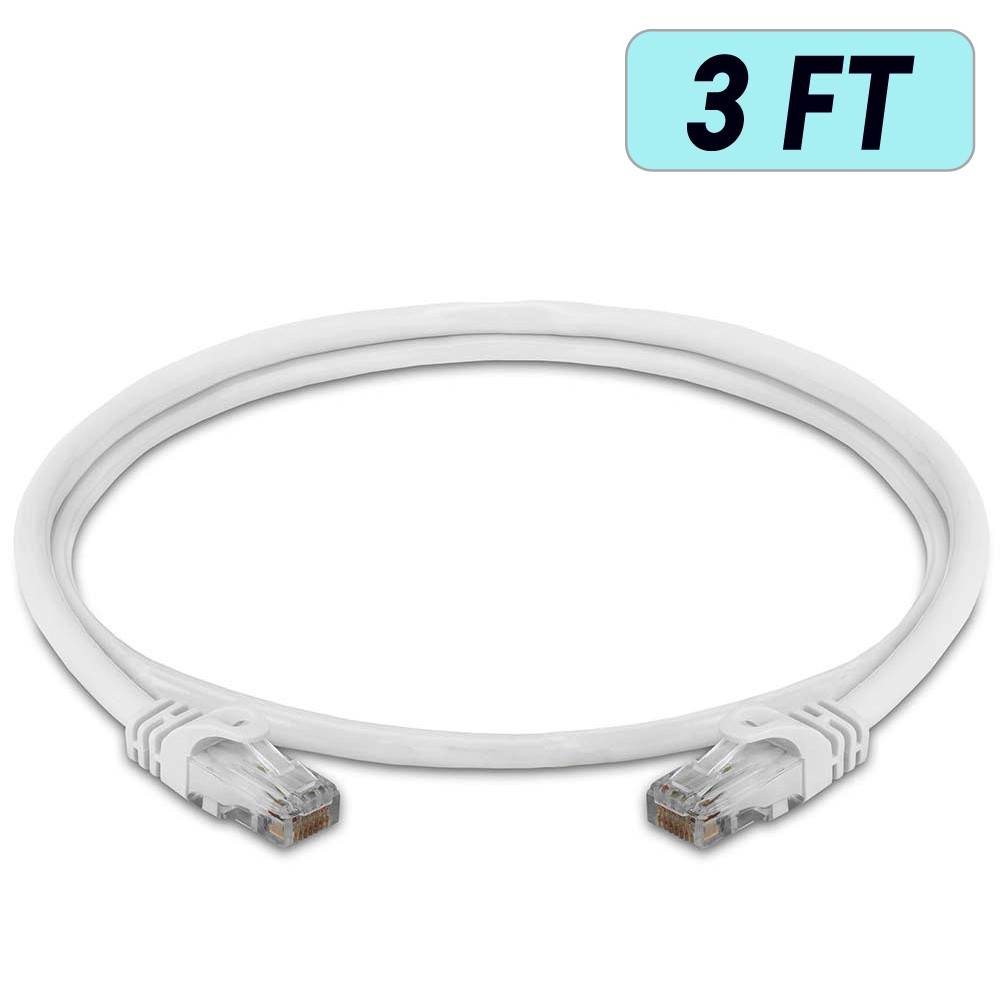 5 x Cat 6 Patch Cord White Cat6 Cable Ethernet RJ45 Connectors Internet Wire