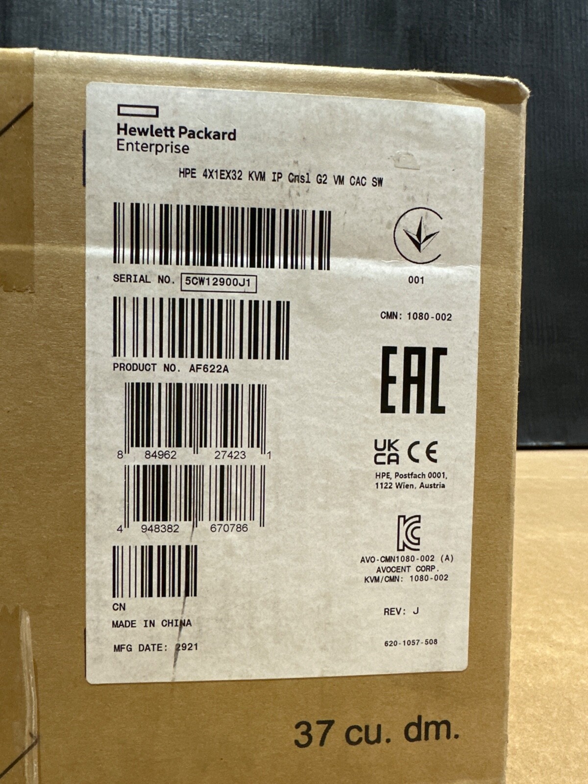 HPE KVM IP Console Server Control Switch 4x1x32 AF622A NEW SEALED✅❤️️✅❤️️✅❤️️✅
