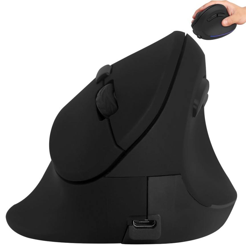 Wireless Mouse Ergonomic Vertical Mouse for Large Hands Rechargeable Big Quiet S